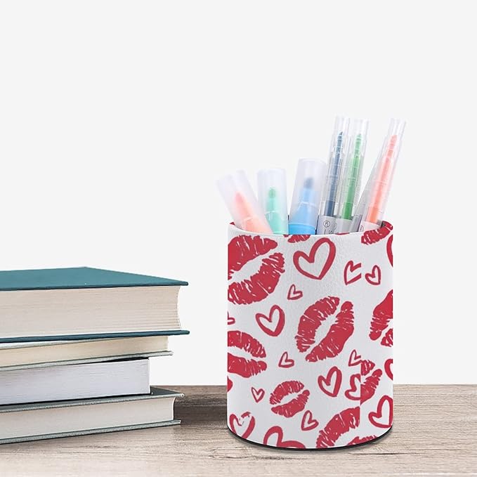 DIYYAO Personalize Sunflower Pattern Circular Pen Holder - Desk Pen Organizer Control Storage Box Makeup Brush Holder (B)