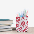 DIYYAO Personalize Sunflower Pattern Circular Pen Holder - Desk Pen Organizer Control Storage Box Makeup Brush Holder (B)