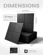 Fluxynara Large Felt Bulletin Board 48" x 36" Cork Board Alternative-12 Pack with 70 Safe Removable Adhesive Tabs, Cork Boards for Walls Cork Board for Home Office Classroom Pin Board-Charcoal Gray
