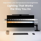 BenQ ScreenBar Pro LED Monitor Light Bar (Black) - Ultrawide Lighting, Motion Sensor, Adjustable Brightness/Color Temperature, Eye-Care USB-C Monitor lamp, No Glare, Curved Monitors, Monitor accessory