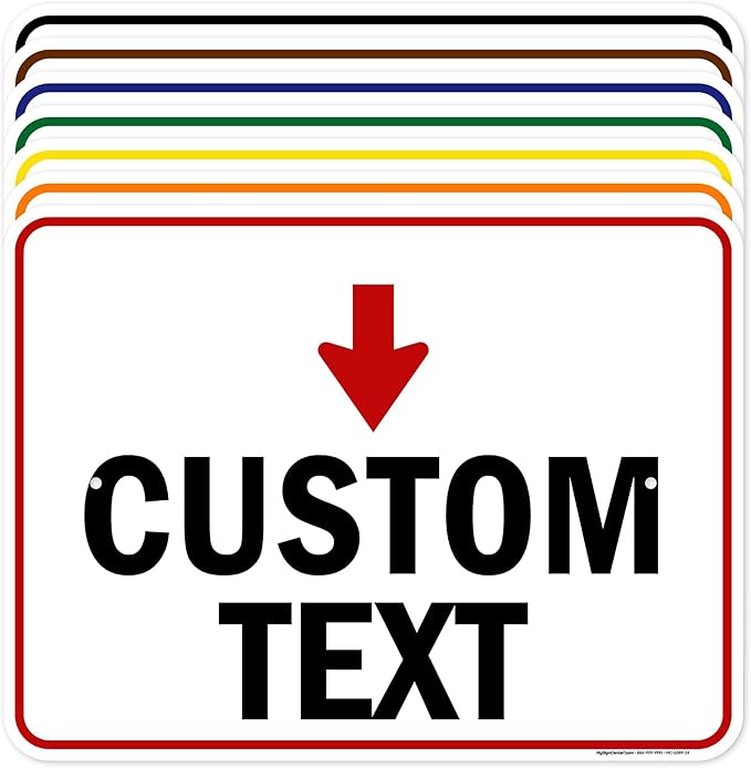 Custom Arrow Directional Sign, 18x24 Inches, Rust Free .063 Aluminum, Fade Resistant, Made in USA by My Sign Center