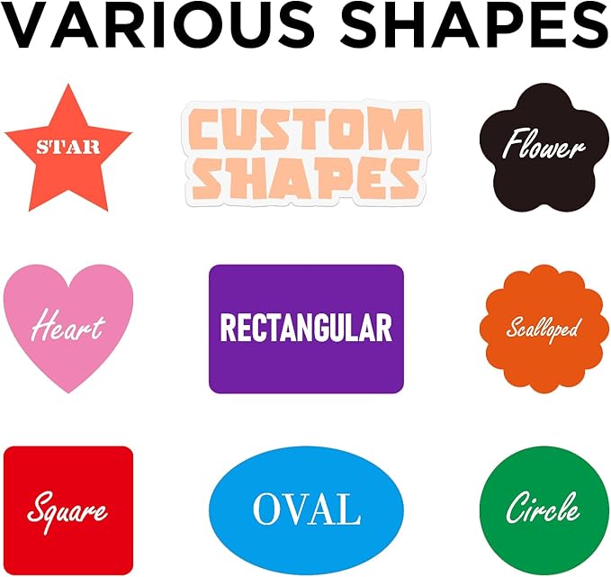 AHEADGOODS Custom Stickers - Personalized Labels, Circle, 5"x5", 100 Count, Vinyl, Waterproof, Glossy Finish, Business & Personal Use