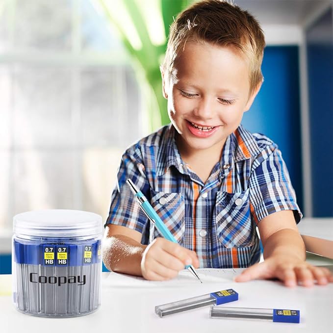 Coopay 600 Pieces Lead Refills 0.7 mm HB Break Resistant Mechanical Pencil Refills, 12 Pack Per Tube, 50 Tubes(0.7 mm)