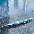 LACHIEVA LUX Abalone Shell Mechanical Pencil 0.7mm, Luxury Metal Pencil for Drawing and Sketching, Includes 12 Lead Refills