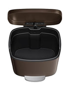 Garvee 13 gal (50 L) and 2.6 gal (10 L) Metal Trash Can Combo Set, Rustproof Garbage Can with Lid, Step-on Trash Bin with Inner Bucket, Rear Handle, Brown