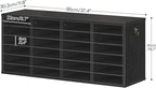 HOOBRO Literature Organizers, 24 Compartments Office Mailbox with Adjustable Shelves, Wood Countertop Literature Sorter for Office, Home, Classroom, Mailrooms Organization Black BK64WF01