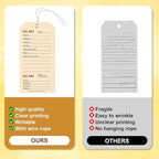 100 Pack Red Repair Tags with Wire Rope Service Repair Tags Numbered with Wire Durable 2.6 x 5.25 Inch Labels for Production Equipment Maintenance Price Notice (100, White, 2.6x5.25in)
