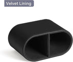 MEIBOOCH PU Leather Pen Holder for Desk, Small Remote Control Holder Pencil Cup Multifunctional Desktop Organizer Caddy for Home School Office Desk Accessories - 2 Compartments (Black)