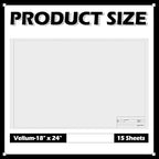 Tatuo 15 Sheets Architectural Vellum Paper 18 x 24 Inch Drafting Vellum Tracing Sheets Semi Translucent Drafting Paper Rag with Border and Title Block for Drawing Sketching Architecture Building