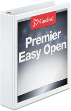Cardinal 3 Ring Binder, 1.5 Inch Premier Easy Open Binder, ONE-Touch Locking Slant-D Rings, 400-Sheet Capacity, ClearVue Cover, PVC-Free, Black (10311) (10310)