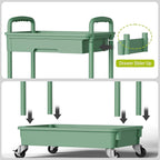 Sorgion 4 Tier Rolling Cart Organizer,Art Craft Diaper Bedside Snack Laundry Room Bathroom Organizer Narrow Thin Slim Rolling Trolley Utility Cart with Wheels for Kitchen,Office(Green)