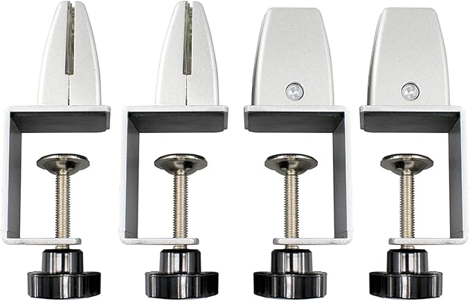 Sneeze Guard Support Clamp Partition Aluminum Adjustable Partition Clamp Acrylic Desk Divider Support Clamp Desk Shield Clamp Privacy Panel Clamp for Plexiglass Shield for Countertop Reception 4 Pack