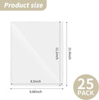 souG 25 Pack 8.5" x 11" Rigid Print Protectors, Clear Waterproof Hard Plastics Page Sheet Protectors, Paper Sleeves Photo Plastic Sleeves Hard Plastic Document Holder Birth Certificate Protector