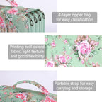 Vomgomfom Large Capacity Colored Pencil Case - Twill Fabric Holder With Zipper Closure for 300 Pencils or 200 Gel Pens, Organizer for Artists (Green Rose)
