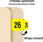 2026 Year Labels, Doctor Stuff 2026 Chart Stickers, Fluorescent Yellow Color Coded, USA Made Year Stickers for End Tab File Folders, 500 Labels/Roll in a Dispenser Box, 3/4" x 1-1/2"