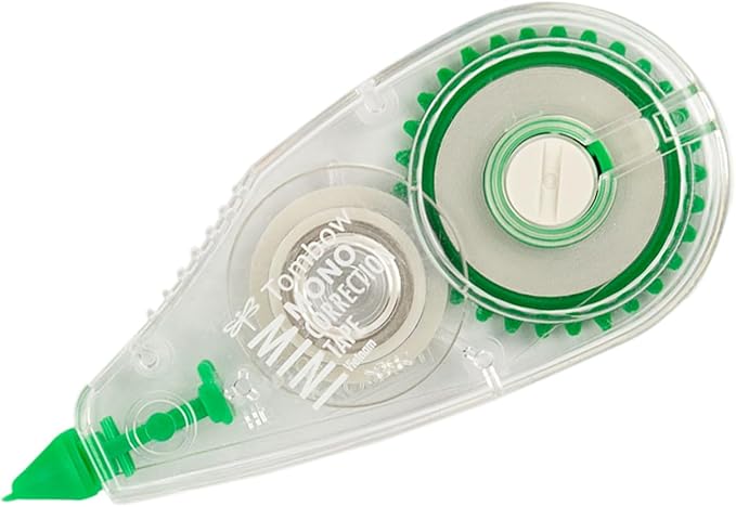 Tombow 68722 MONO Mini Correction Tape Easy to Use Applicator for Instant Corrections,Clear, 10-Pack