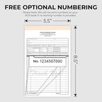 Custom 5.5" x 8.5" Carbonless NCR Books in 2-Part Duplicate Invoices, Receipts, Work Orders, Sales Orders, Purchase Orders, Estimates, Quote Forms with Your Company/Business Name (100 Sets)