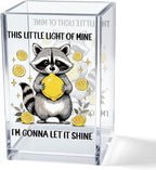 Vgrti This Little Light Of Mine I'm Gonna Let It Shine Acrylic Cosmetic Pencil Pen Holder Cup, Funny Raccoon Lemon Pen Holder Cup, Raccoon Lover Gifts, Mental Health Gifts for Women Colleague Teacher