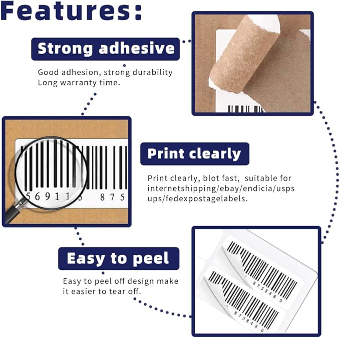 POLYSELLS 1" x2-5/8 Self Adhesive Address Labels, 30UP Blank Shipping Labels, FUSKU, FBA Mailing Labels for Inkjet and Laser Printer, 30000 Sticker Labels (1000 Sheets), 30 Labels per Sheet