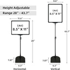 ONCEMORE Sign Holder, 8.5 x 11 Inch Sign Stand with Adjustable Height Snap Open, Reusable Sign Stands for Display Advertising Business Signage, Vertical and Horizontal Two View Modes (Black, 6 Pack)