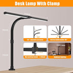 AKRRYR Led Desk Lamp for Home Office,24W Bright Eye-Caring Desk Light with Clamp,5 brightness and 5 temperatures Dimmable Workbench Task Light, Adjustable Gooseneck Table Lamp for Monitor Study(black)