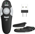 QUI Presentation Clicker Wireless Presenter Remote Clicker for PowerPoint Presentation Remote, PowerPoint Slide Advancer for Mac/Windows/Linux, Google Slide/PPT/Keynote, USB A&C, Black
