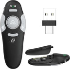 QUI Presentation Clicker Wireless Presenter Remote Clicker for PowerPoint Presentation Remote, PowerPoint Slide Advancer for Mac/Windows/Linux, Google Slide/PPT/Keynote, USB A&C, Black