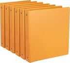 CIXILDTS 6-Pack 1-Inch Binder, Standard 3 Ring Binder Fit Letter Size Paper, Presentation View Binders, Orange