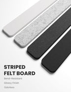 Fluxynara Cork Board Alternative Felt Strip Board 8-Pack 13"x2", Office Pin Board with 50 Push Pins, Adhesive Install for Bedroom Door & Home Office(Concrete Echo)