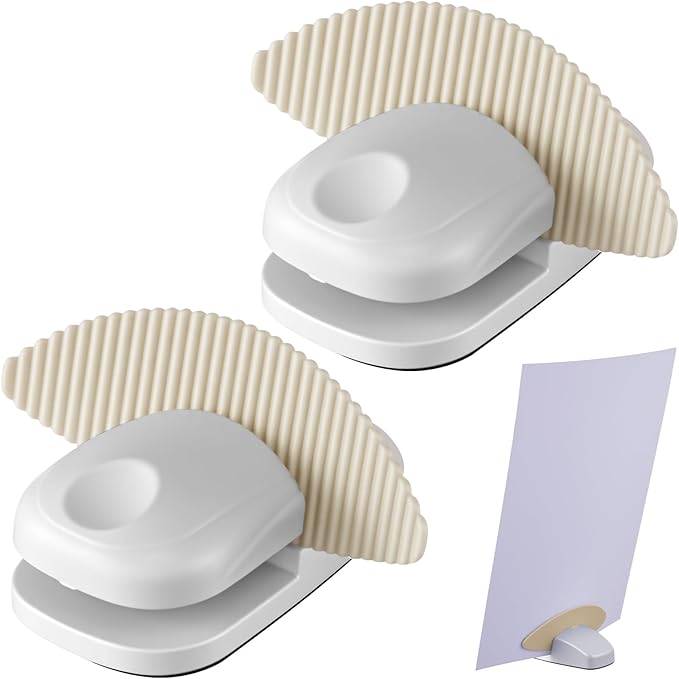 Faccito 2 Pcs Paper Holder Stand for Typing Non-Slip Mat Desktop Folder Document Holder with Anti-Slip Pads Portable Copy Stand Desktop Clamp for A4 Paper Office Reading (White)