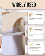 Lichamp Masking Tape 1 inch, 24 Pack General Purpose Beige White Masking Tape, 1 inch x 55 Yards x 24 Rolls (1320 Total Yards)