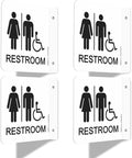 Faittoo Restroom Sign, Bathroom Signs, 4 Pack 6 x 6 Inches Acrylic Sign, for Office or Business Bathroom and Toilet Door or Wall Decor, Indoor Outdoor Use (Men and women with Handicap)
