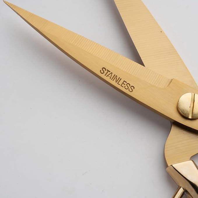 Ribbon Cutting Ceremony Kit,With Gold scissors,Scissors Blade Sheath and a pair of white gloves,Suitable for Ribbon-cutting ceremony,Office,Home,and Crafts, Right/Left Handed (Mirror-finish handle)