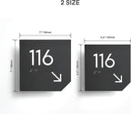 Bsign Office Door Numbers - Acrylic Room Signs - Gray Door Plates