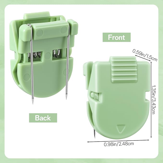 16 PCS Cubicle Clips, Fabric Panel Cubicle Accessories, Stainless Steel & ABS Push Pin Clips, Workspace Organization Accessories, Strong Hold Office Partition Hooks for Notes, Photos (Sage Green)