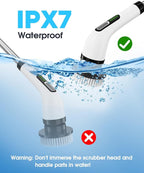 Highyes Electric Spin Scrubber for Cleaning Bathroom: Cordless Power Shower Scrubber - Electric Cleaning Brush for Tile Tub