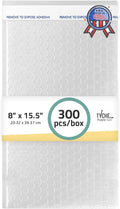 TYCHE Clear Bubble Bags 8 x 15.5 in / 20.32 cm x 39.37 cm Self-Sealing Bubble Mailer, Shipping Bags, Bubble Wrap Pouches, Padded Mailing Envelopes 300 Pack MADE IN USA (8" x 15.5", 300.0, Count)