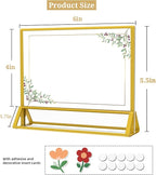 PPH-Sisy Clear Acrylic Sign Holder 6x 4 Horizontal Double Sided Gold Frame Display Stand Table Flyer Holder for Wedding Table Number Menu Holder (6pcs)