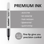 Keebor Black Permanent Markers Bulk of 100 Pack, Fine Point Permanent Marker Set, Waterproof, Quick Drying, School & Office Supplies