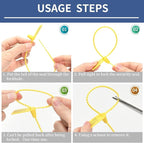 1000Pcs Plastic Tamper Shipping Seals Pull-Tite Security Seal Signage Numbered Fire Extinguisher Tags Zip Ties Labels Disposable Self Locking for Logistics, Luggage,Transport (Yellow, 1000pcs)