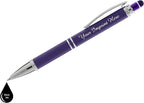 ExpressDesigns™ - Personalized Pens Gift Set - 2 Pack of Soft Touch Metal Pens w/gift box - Luxury Ballpoint Pen Custom Engraved with Name or Message (Black - Purple)
