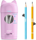 AFMAT Electric Pencil Sharpener, Automatic Pencil Sharpener, Auto in & Out, Colored Pencil Sharpeners for φ7-8mm Pencils, Rechargeable & Cordless, Battery Powered for Classroom Home School PSX9