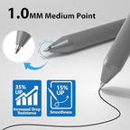 JIMMIDDA 52 Pcs Pens Bulk - 1.0MM Ballpoint Pens Black Ink | Medium Point Smooth Writing, No Bleed Retractable Ball Point Pen for Office School (Gray - 52Pcs)