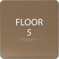 Modern Olive ADA Floor 5 Sign with Braille – Made from Durable Acrylic and Ready to Mount