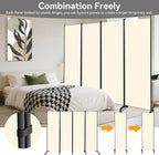 Room Divider (4 Panel) Wall Divider for Room Partition, 88 inch Metal Frame Wide Portable Privacy Screens W/Wheels, Freestanding Room Separators 5.6FT Room Divider Panel