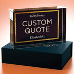 Custom Acrylic Sign Personalized, Custom Desk Name Plate, 18 Styles, (4"x6"), With Gift Box, USA Made by Acryluxe. (Folsom)