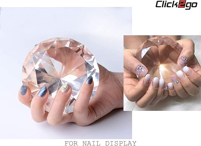 CLICK2GO 3” / 80 mm Clear Diamond Heart Shaped Glass Crystal Paperweight – Home Office Decor & Valentine's Day Gift Wedding Favors Centerpieces Decoration with Gift Box