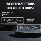 Personalized Name Plate for Desks, Custom Desk Name Plates, Acrylic Name Plate Office Desk Accessories, Personalized Office Gifts for Coworkers Teachers, Employee Appreciation Gifts (Engraved)
