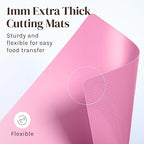 Cooler Kitchen Extra Thick Pastel Flexible Plastic Cutting Board Mats with Food Icons & EZ-Grip Waffle Back, (Set of 4) Dishwasher Safe