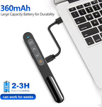 Norwii N76 Rechargeable Presentation clicker with Pointer, Long Range Presentation Remote, Wireless Presenter for PowerPoint Presentations, Slide Control (Black with Red Light)